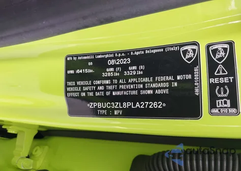 2023 Lamborghini Urus Performante z USA, uszkodzony, nr VIN ZPBUC3ZL8PLA27262